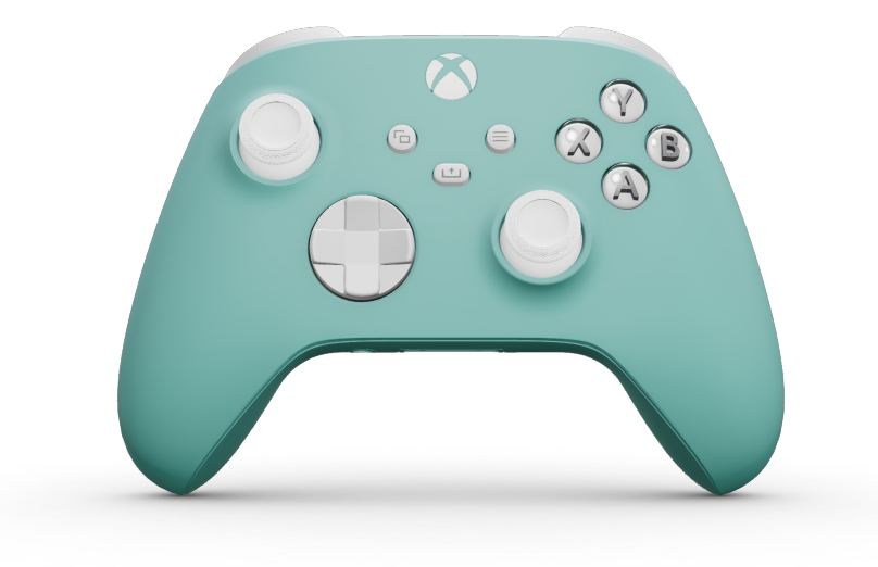 Xbox Wireless Controller - 몸체: 글레이셔 블루, 방향 패드: 로봇 화이트, 엄지스틱: 로봇 화이트