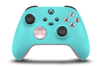 Xbox 무선 컨트롤러 - Body: Glacier Blue, D-Pads: Soft Pink, Thumbsticks: Carbon Black