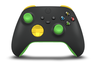 Xbox Wireless Controller - Body: Carbon Black, D-Pads: Lighting Yellow, Thumbsticks: Velocity Green
