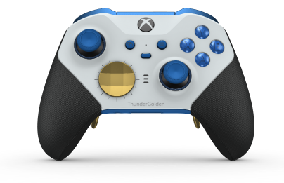 Xbox Elite Wireless Controller Series 2 - Core - Body: Robot White + Rubberized Grips, D-pad: Facet, Gold Matte (Metal), Back: Shock Blue + Rubberized Grips