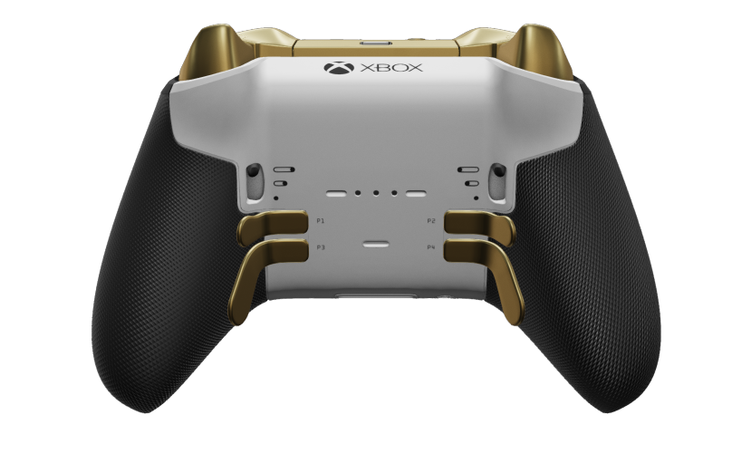 Xbox Elite Wireless Controller Series 2 - Core - Body: Storm Gray + Rubberised Grips, D-pad: Facet, Hero Gold (Metal), Back: Robot White + Rubberised Grips