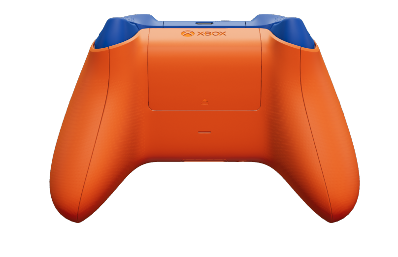 Xbox Wireless Controller - Cuerpo: Naranja intenso, Crucetas: Azul brillante, Palancas de mando: Azul brillante