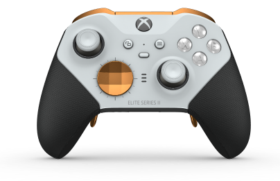 Xbox Elite Wireless Controller Series 2 - Core - Body: Robot White + Rubberized Grips, D-pad: Facet, Soft Orange (Metal), Back: Carbon Black + Rubberized Grips