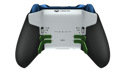 Xbox Elite Wireless Controller Series 2 - Core - Body: Shock Blue + Rubberized Grips, D-pad: Facet, Velocity Green (Metal), Back: Robot White + Rubberized Grips