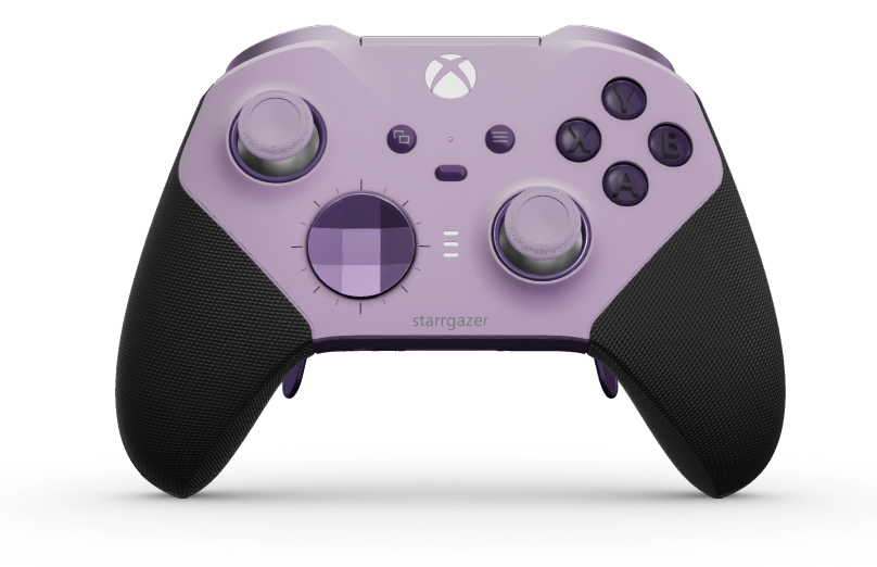 Xbox Elite Wireless Controller Series 2 - Core - Corps: Soft Purple + poignées caoutchoutées, BMD: À facettes, Astral Purple (métal), Arrière: Astral Purple + poignées caoutchoutées