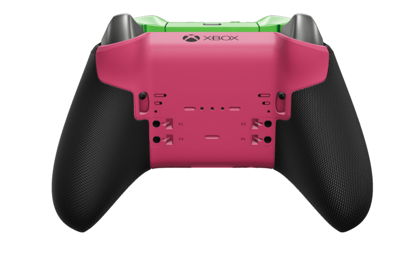 Xbox Elite Wireless Controller Series 2 - Core - 本體: 疾速綠 + 橡膠握把, 方向鍵: 多面向，深粉紅 (金屬), 背面: 深粉紅 + 橡膠握把