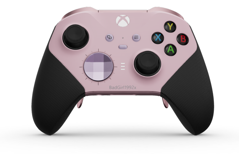 Xbox Elite Wireless Controller Series 2 - Core - Behuizing voorzijde: Zacht roze + rubberen handvatten, D-pad: Gefacetteerd, zachtpaars (metaal), Behuizing achterzijde: Zacht roze + rubberen handvatten
