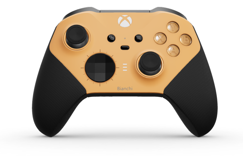 Xbox Elite ワイヤレスコントローラー シリーズ 2 - Core - 本體: 柔和橘 + 橡膠握把, 方向鍵: 多面向，碳黑色 (金屬), 背面: 碳黑色 + 橡膠握把