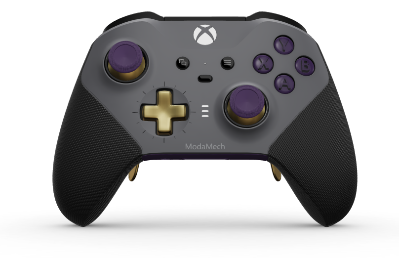 Xbox Elite Wireless Controller Series 2 - Core - Cuerpo: Gris tormenta + Agarres texturizados, Cruceta: Cruz, Héroe dorado (metálico), Atrás: Violeta astral + Agarres texturizados