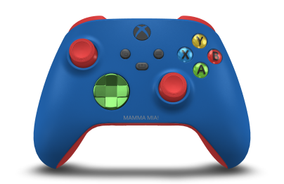 Xbox 무선 컨트롤러 - Body: Shock Blue, D-Pads: Velocity Green (Metallic), Thumbsticks: Pulse Red