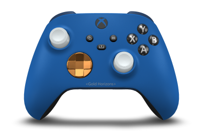 Xbox Wireless Controller - Body: Shock Blue, D-Pads: Soft Orange (Metallic), Thumbsticks: Robot White