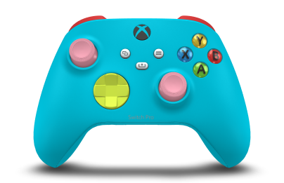 Xbox Wireless Controller - Corpo: Azul Libélula, Botões Direcionais: Verde Elétrico, Manípulos Analógicos: Rosa Retro