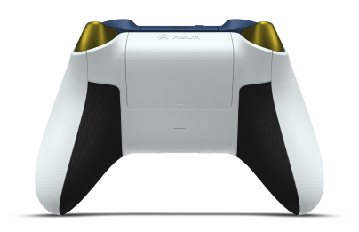Xbox Wireless Controller - Framsida: Robotvit, Styrknappar: Blixtgul (metallic), Styrspakar: Midnattsblå
