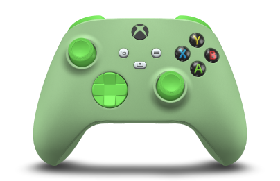 Xbox Wireless Controller - Framsida: Mjukt grönt, Styrknappar: Velocity-grön, Styrspakar: Velocity-grön