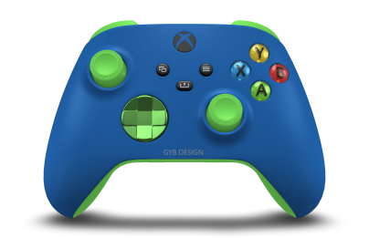 Xbox Wireless Controller - Hoveddel: Stødblå, D-blokke: Fartgrøn (metallisk), Thumbsticks: Fartgrøn