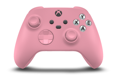 Controller with Retro Pink body, Retro Pink D-pad, and Retro Pink thumbsticks - front view