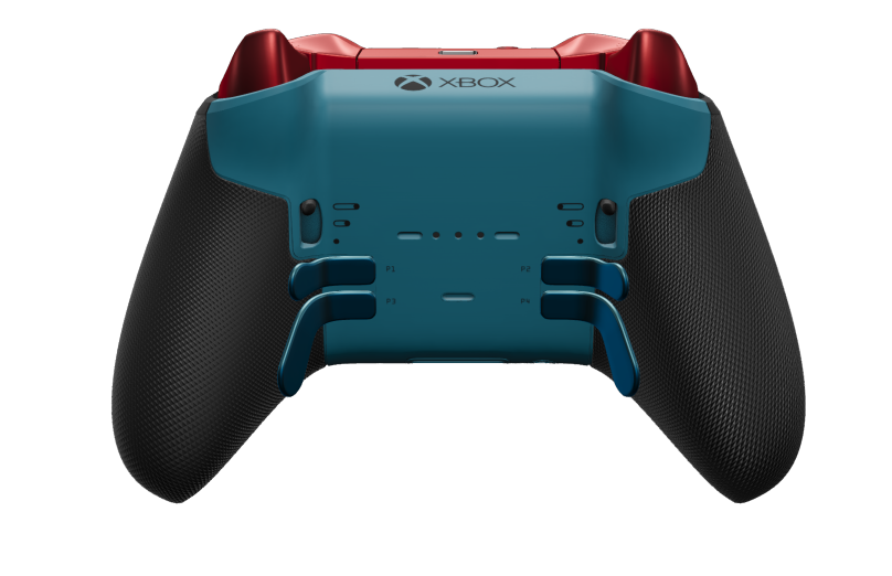 Xbox Elite Wireless Controller Series 2 - Core - Behuizing voorzijde: Mineraalblauw + rubberen handvatten, D-pad: Cross, Photon Blue (Metal), Behuizing achterzijde: Mineraalblauw + rubberen handvatten