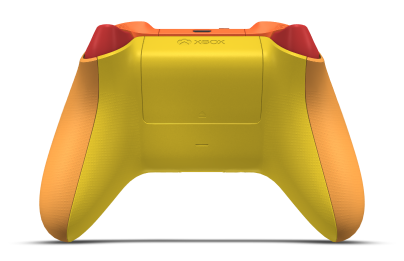 Controller with Soft Orange body, Lighting Yellow D-pad, and Zest Orange thumbsticks - back view