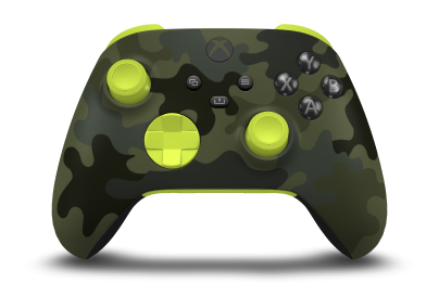 Xbox Wireless Controller - Body: Forest Camo, D-Pads: Electric Volt, Thumbsticks: Electric Volt