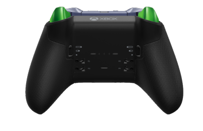Xbox Elite Wireless Controller Series 2 - Core - 몸체: 미드나잇 블루 + 고무 코팅 그립, 방향 패드: 패싯, 벨로시티 그린(금속), 뒤로: 카본 블랙 + 고무 코팅 그립
