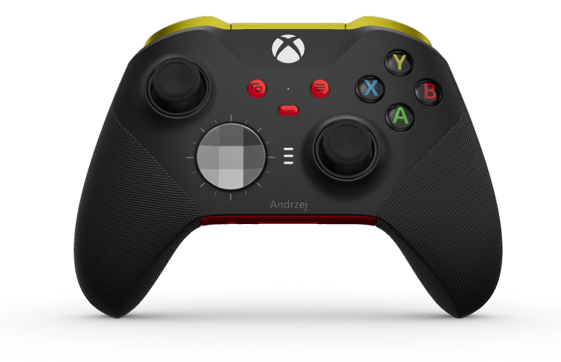 Xbox Elite Wireless Controller Series 2 - Core - Body: Carbon Black + Rubberized Grips, D-pad: Faceted, Storm Gray (Metal), Back: Pulse Red + Rubberized Grips