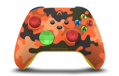 Xbox trådlös handkontroll - Body: Blaze Camo, D-Pads: Velocity Green, Thumbsticks: Pulse Red