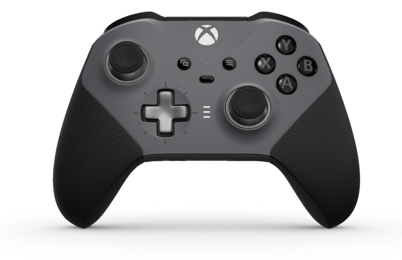 Xbox Elite Wireless Controller Series 2 - Core - 몸체: 스톰 그레이 + 고무 코팅 그립, 방향 패드: 크로스, 스톰 그레이(금속), 뒤로: 스톰 그레이 + 고무 코팅 그립