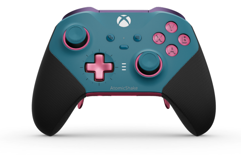 Xbox Elite Wireless Controller Series 2 - Core - Body: Mineral Blue + Rubberized Grips, D-pad: Cross, Deep Pink (Metal), Back: Deep Pink + Rubberized Grips