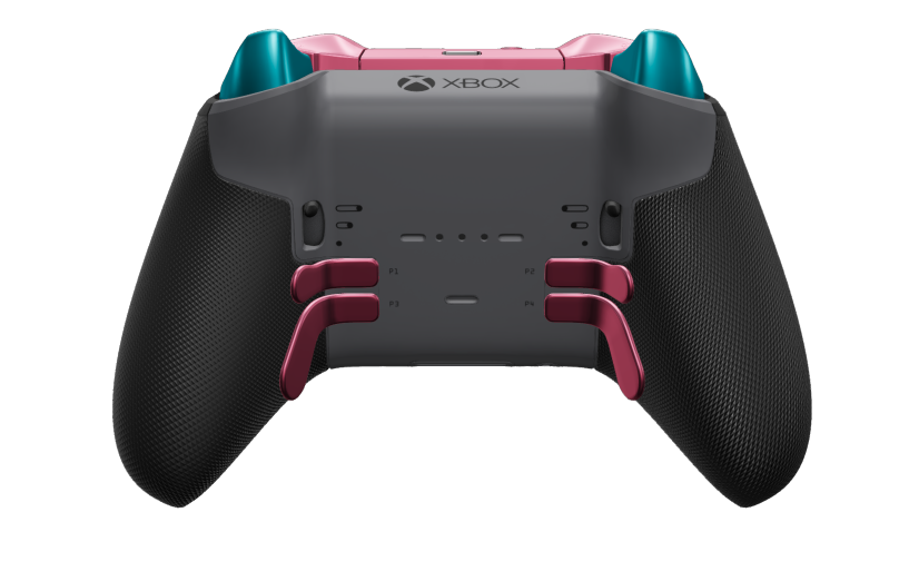 Xbox Elite Wireless Controller Series 2 - Core - Cuerpo: Gris tormenta + Agarres texturizados, Cruceta: Facetado, rosa intenso (metal), Atrás: Gris tormenta + Agarres texturizados