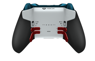 Xbox Elite Wireless Controller Series 2 - Core - Hoveddel: Robot White + Rubberized Grips, D-blok: Facet, Impulsrød (metal), Bagside: Robot White + Rubberized Grips