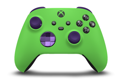 Xbox Wireless Controller - Body: Velocity Green, D-Pads: Astral Purple (Metallic), Thumbsticks: Astral Purple