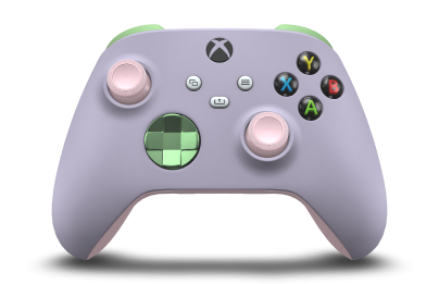 Xbox 무선 컨트롤러 - Body: Soft Purple, D-Pads: Soft Green (Metallic), Thumbsticks: Soft Pink