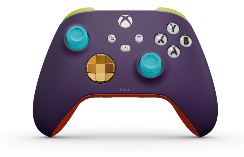 Xbox Wireless Controller - Corps: Astral Purple, BMD: Soft Orange (métallique), Joysticks: Dragonfly Blue