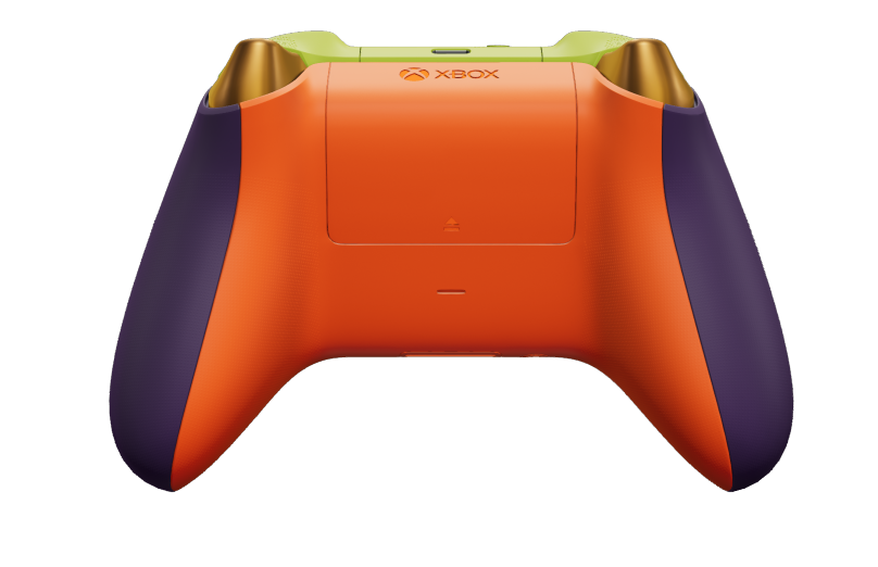 Xbox Wireless Controller - 몸체: 아스트랄 퍼플, 방향 패드: 소프트 오렌지(메탈릭), 엄지스틱: 드래곤플라이 블루