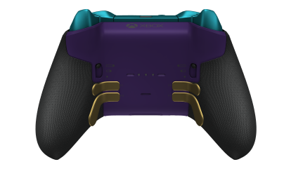 Bezprzewodowy kontroler Xbox Elite Series 2 — Core - Body: Astral Purple + Rubberized Grips, D-pad: Facet, Gold Matte (Metal), Back: Astral Purple + Rubberized Grips