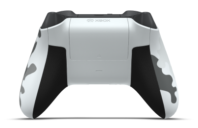 Controller with Arctic Camo body, Storm Grey D-pad, and Storm Grey thumbsticks - back view