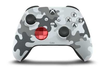 Xbox Wireless Controller - Cuerpo: Arctic Camo, Crucetas: Rojo intenso (metálico), Palancas de mando: Negro carbón
