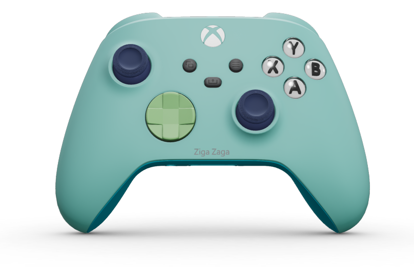 Xbox Wireless Controller - 機身: 冰河藍, 方向鍵: 柔和綠, 搖桿: 午夜藍