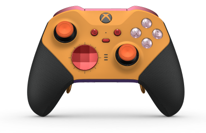Xbox Elite Wireless Controller Series 2 - Core - Body: Soft Orange + Rubberized Grips, D-pad: Facet, Pulse Red (Metal), Back: Astral Purple + Rubberized Grips