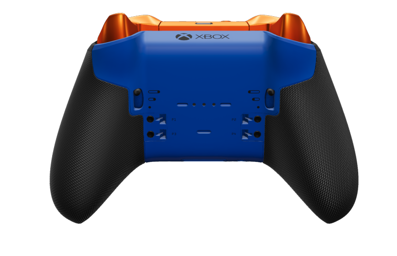 Xbox Elite Wireless Controller Series 2 - Core - Text: Shock Blue + gummierte Griffe, D-Pad: Facettiert, Photon Blue (Metall), Zurück: Shock Blue + gummierte Griffe