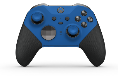 Xbox Elite Wireless Controller Series 2 - Core - Body: Shock Blue + Rubberized Grips, D-pad: Facet, Storm Gray (Metal), Back: Shock Blue + Rubberized Grips