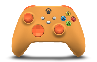 Xbox 無線控制器 - Hoofdtekst: Zachtoranje, D-Pads: Zest-oranje, Duimsticks: Zest-oranje