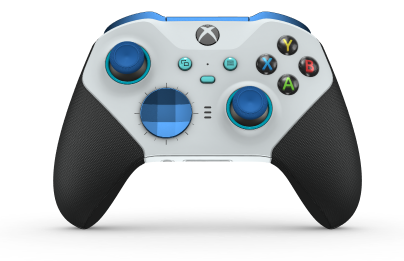 Xbox Elite Wireless Controller Series 2 - Core - Corps: Robot White + poignées caoutchoutées, BMD: Facette, Photon Blue (métal), Arrière: Robot White + poignées caoutchoutées