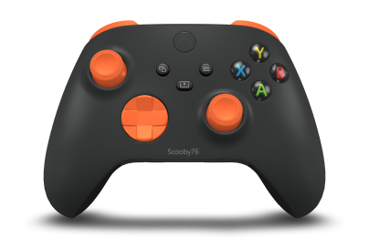 Xbox Wireless Controller - Body: Carbon Black, D-Pads: Zest Orange, Thumbsticks: Zest Orange