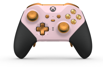Xbox Elite 無線控制器 Series 2 - Core - Body: Soft Pink + Rubberized Grips, D-pad: Cross, Soft Orange (Metal), Back: Soft Pink + Rubberized Grips
