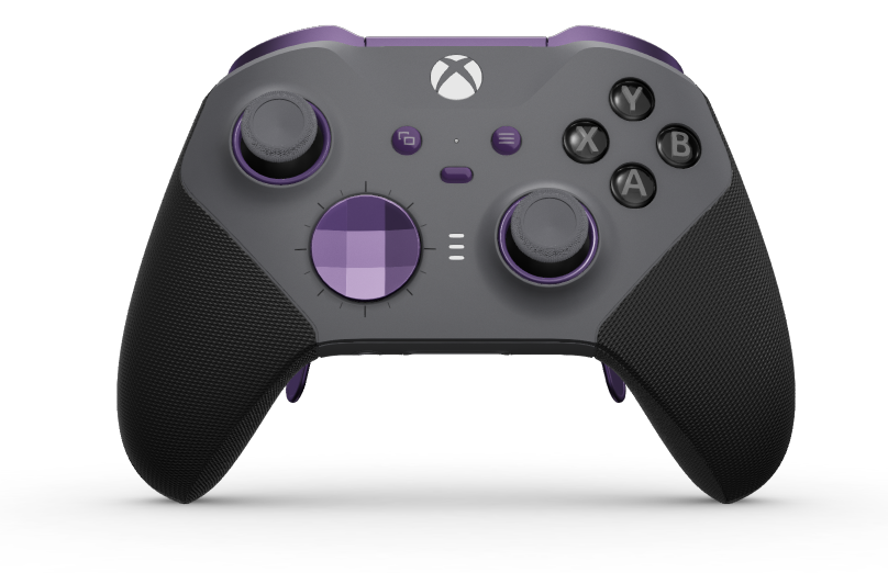Xbox Elite Wireless Controller Series 2 - Core - Corpo: Cinzento Tempestade + Pegas em Borracha, Botão Direcional: Faceta, Roxo Astral (Metal), Traseira: Cinzento Tempestade + Pegas em Borracha
