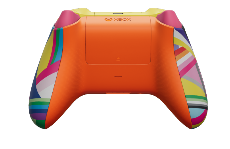 Xbox Wireless Controller - Tělo: Pride, Řídicí kříže: Hluboká růžová, Palcové ovladače: Energická oranžová