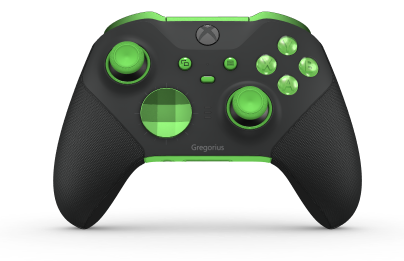 Xbox Elite Wireless Controller Series 2 - Core - Corpo: Preto Carbono + Pegas em Borracha, Botão Direcional: Faceta, Verde Veloz (Metal), Traseira: Verde Veloz + Pegas em Borracha