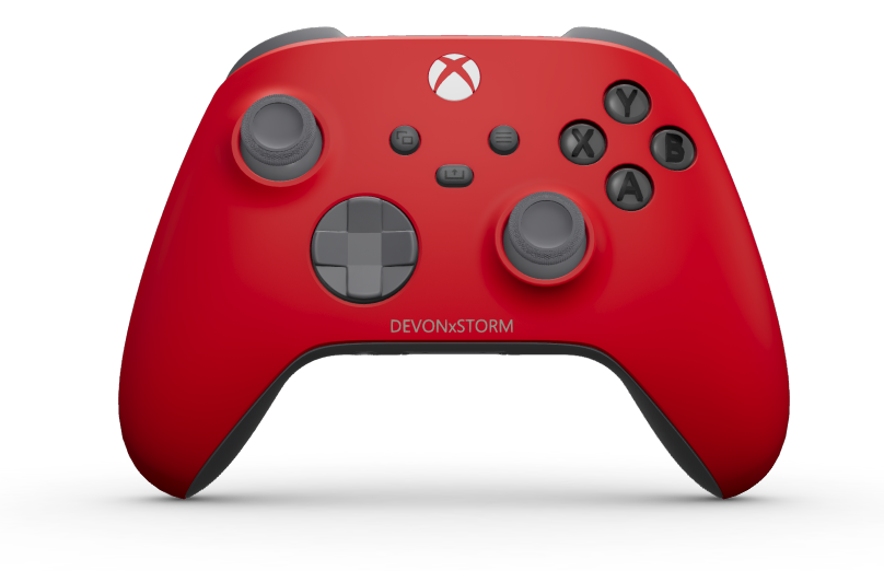Xbox Wireless Controller - Telo: Ostrá červená, Smerové ovládače: Storm Gray, Palcové ovládače: Storm Gray