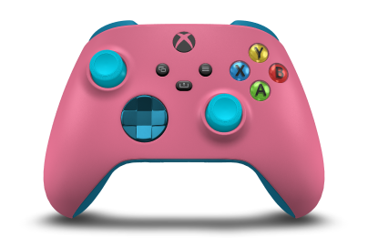 Xbox Wireless Controller - Body: Deep Pink, D-Pads: Mineral Blue (Metallic), Thumbsticks: Dragonfly Blue